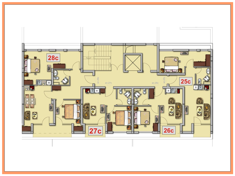 apartment floor plans. Apartment No 25C Floor Plan