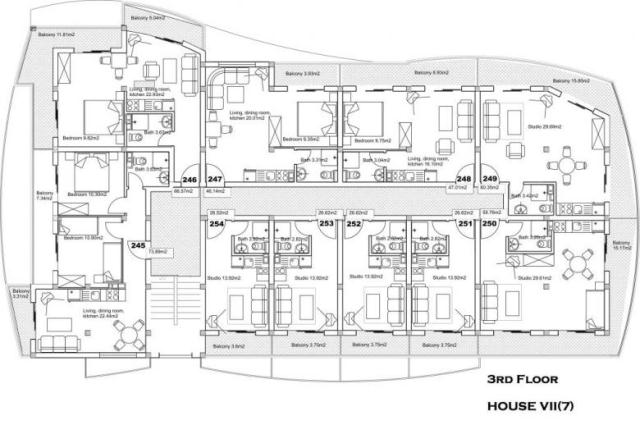 Floor Plans Of Studio Apartment In Complex Sunny Day 5