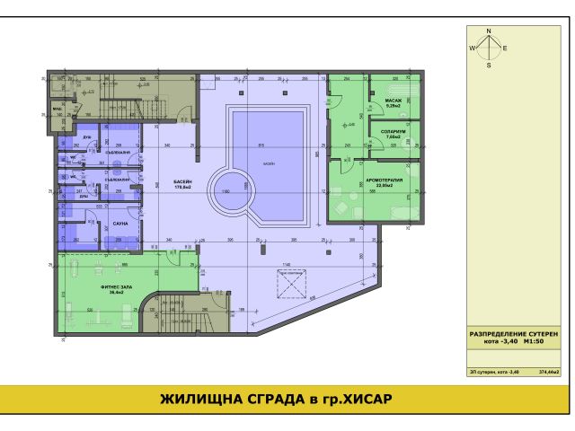Floor plans of Wellness center in SPA resort Hissarya